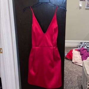 TOPSHOP Red Satin Dress